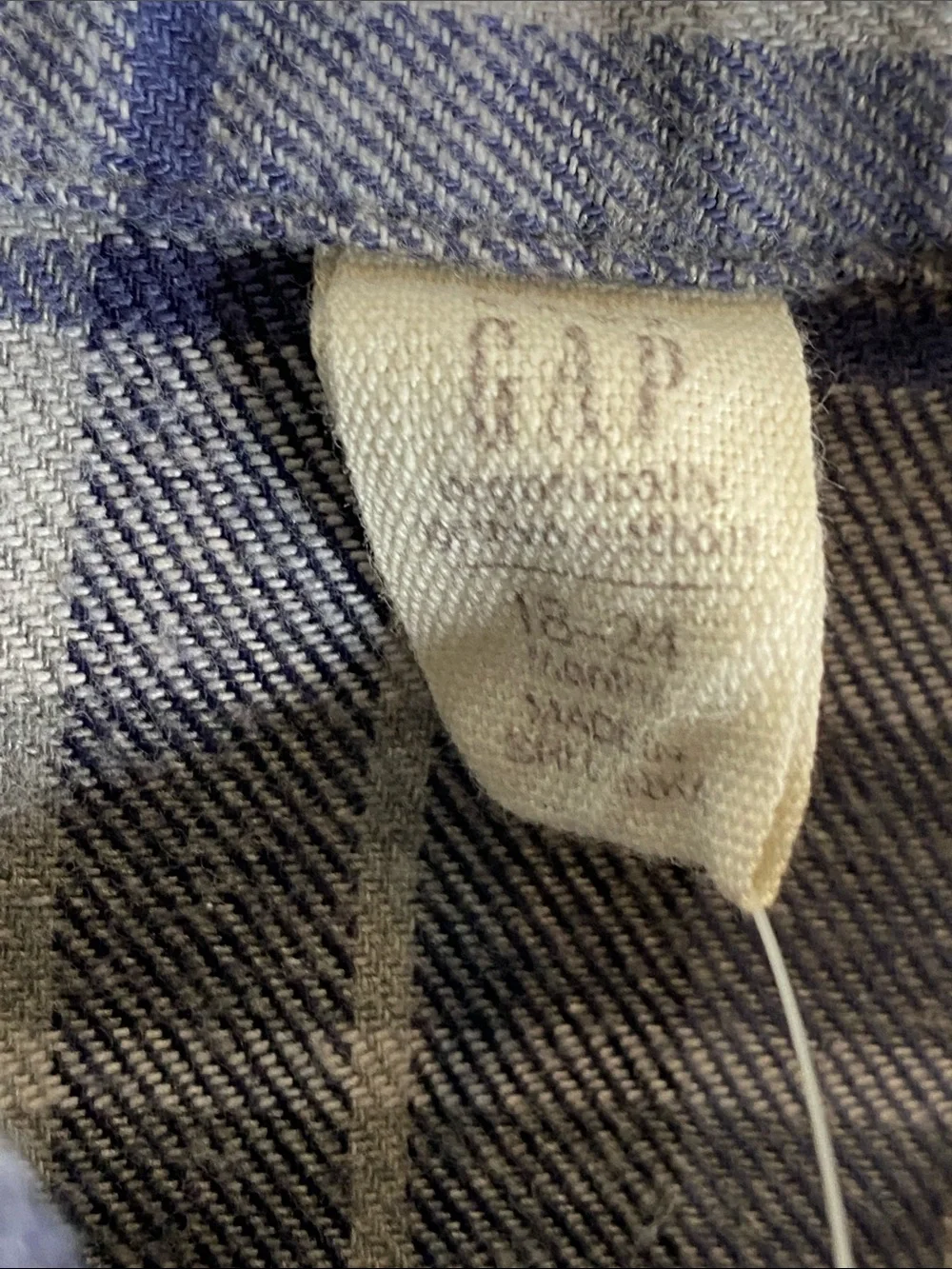 Baby GAP Boys Plaid Button Down Flannel Shirt - Blue and Gray